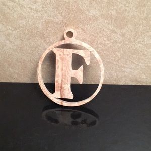 Wooden hand-made Letter “F” necklace